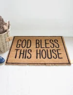 Christian doormat with the phrase “God bless this house” – Have a God Time