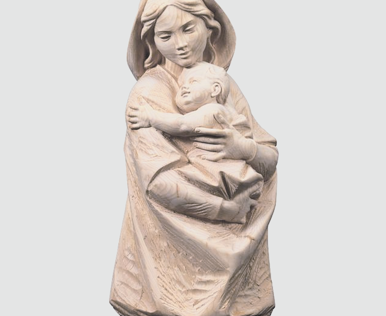 BUSTO DE MARÍA CON NIÑO (natural)