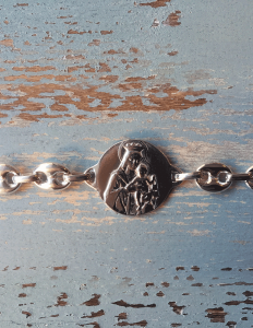 Pulsera escapulario Virgen del Carmen plata