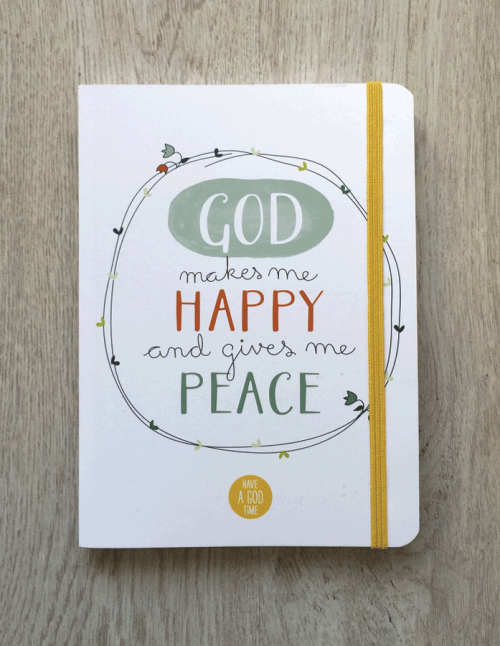 Libreta goma "God makes me happy"