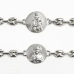 Pulsera de Virgen del Carmen plata calabrotes Sagrado Corazó