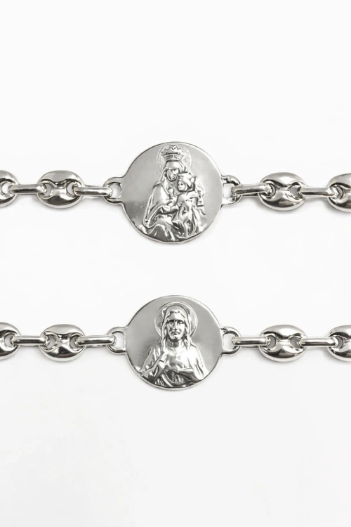 Pulsera de Virgen del Carmen plata calabrotes Sagrado Corazó