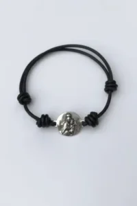 Pulsera escapulario Virgen del Carmen cuero