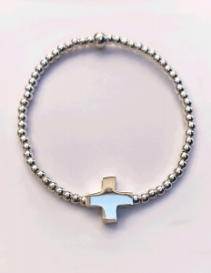 Pulsera cruz de plata