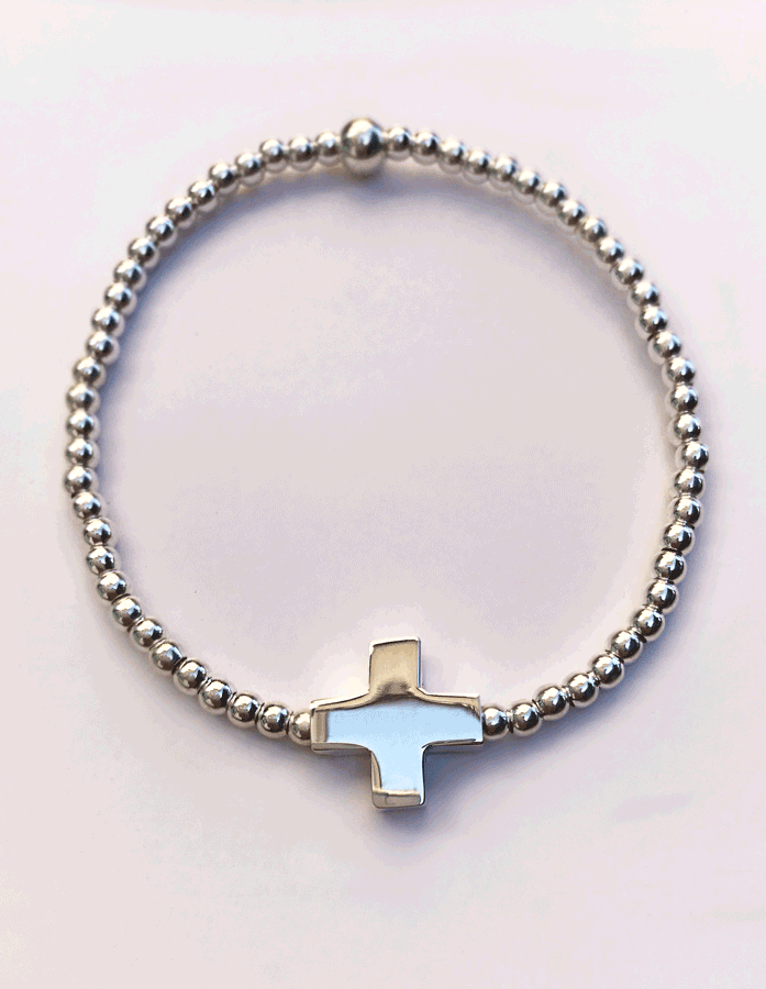 PULSERA DE PLATA CRUZ - a Time