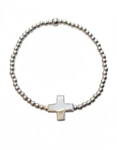 Pulsera de plata con cruz