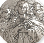 Medalla de plata Virgen Inmaculada cielo 30mm - Imagen 2