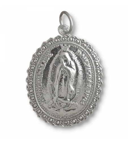 2033A_ffbf75c5f70274e6e6b58e8e523027e3 Medalla de plata Virgen de Guadalupe - Imagen 1