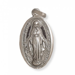 Medalla de plata Virgen Milagrosa oval 29mm