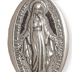 Medalla de plata Virgen Milagrosa oval 29mm - Imagen 2