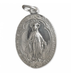 Medalla de plata Virgen Milagrosa oval  36mm