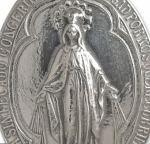Medalla de plata Virgen Milagrosa oval  36mm - Imagen 2