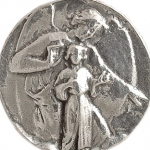 Medalla de plata Ángel de la guarda 25mm - Imagen 2