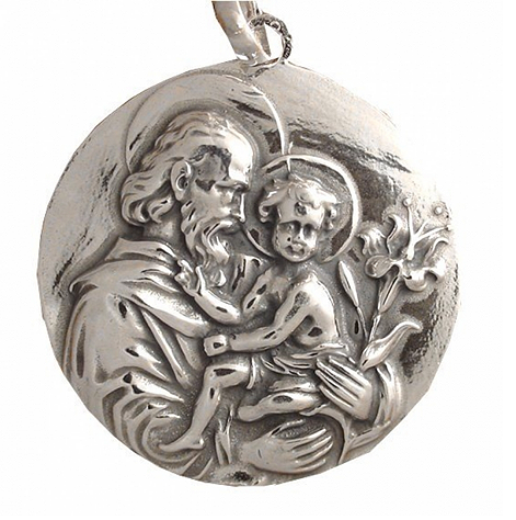 2414A_8c4956c196e3ffc7928d358cf2a58a04 Medalla de plata San Jose grande 33mm - Imagen 1
