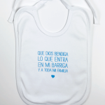 Babero Que Dios Bendiga lo que entra en mi barriga Azul