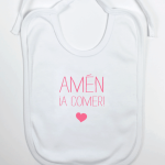 Babero "Amen A Comer "rosa