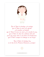 Lamina "Oracion De Primera Comunion" Niña