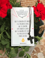 Colgante Cruz de cuero Ven Espiritu santo - Imagen 3