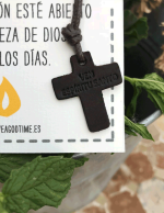 Colgante Cruz de cuero Ven Espiritu santo - Imagen 4