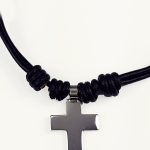 Colgante con cruz de plata lisa 20mm