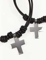 Colgante con cruz de plata lisa 20mm - Imagen 3