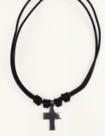 Colgante con cruz de plata lisa 20mm - Imagen 4