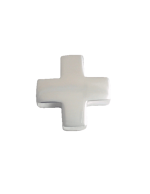 Colgante de cruz de pata cordon flores claras - Imagen 5