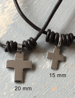 Colgante con cruz de plata lisa 20mm - Imagen 2