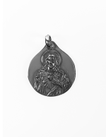 Medalla de plata Virgen del Carmen escapulario antiguo - Imagen 3