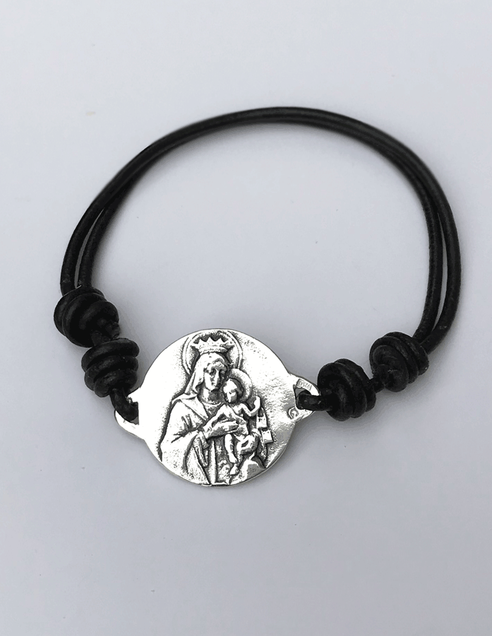 GRANDE1_c2e69619e82d050b8a375d6b1f83a1c2 Pulsera de cuero con escapulario grande - Imagen 1