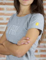 Camiseta mujer I Pray gris - Imagen 2