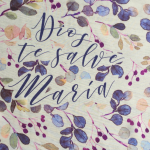 Pañuelo Dios te salve Maria Morado