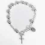 Pulsera rosario de plata bolas grandes 5mm