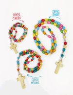 Rosario multicolor cuentas medianas - Imagen 2