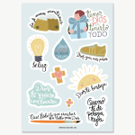 Pack de Pegatinas Cristianas azul