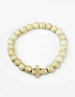 Pulsera elástica de piedra con cruz - Imagen 3