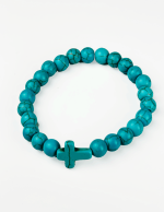 Pulsera elástica de piedra con cruz - Imagen 4