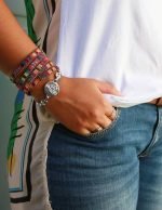 Pulsera medalla Virgen del Carmen escapulario grande 23 mm de plata con calabrotes - Imagen 3